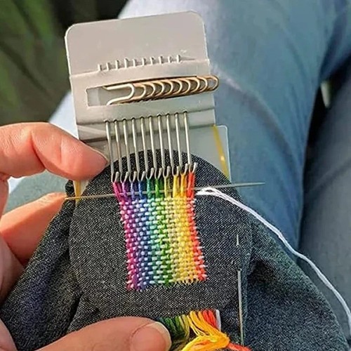 Small loom darning - small,