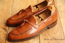 Barker Tasselled Tan Brown Leather Shoes Loafers Mens UK 8 F EU 42 US 9