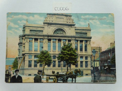 Free library cardiff postcard - free, library,