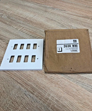 MK 3638WHI 8-Gang White Moulded Grid Plate only– Rare Discontinued