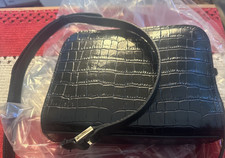 L.K Bennett Black Croc Effect  Shoulder Bag RRP £129