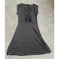 Banana Republic 100% Silk Dress Womens Small Gray Sleeveless Career Stretchy