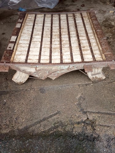 Table antique indian ox cart - -,