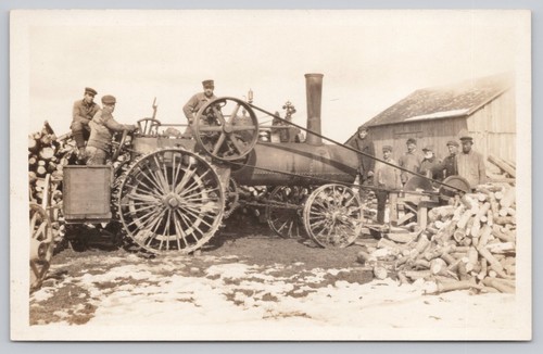 Steam tractor logging crew - steam,