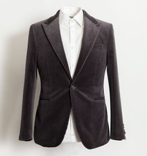 Moss Bros Slim Fit Charcoal Velvet Jacket 38R Slim Fit
