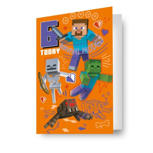 6th birthday card - card, minecraft