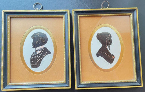 Vintage silhouette portraits - vintage,