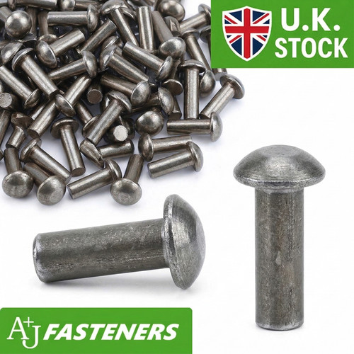 Solid steel round - steel, rivets
