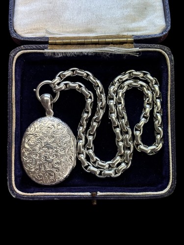 Antique sterling silver locket - antique,