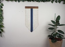 Custom Cotton Macrame Yarn Wall Hanging Walnut Wood Macrame Headboard