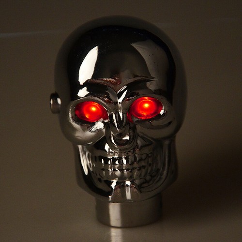 Chrome skull gear shift knob - chrome,
