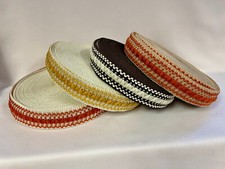 Original 1970s Vintage Lampshade Edging Braid Trim Orange Brown Upholstery Gimp