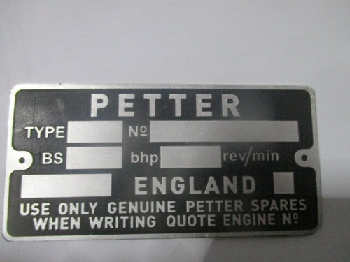 Type plate - type, id-plate