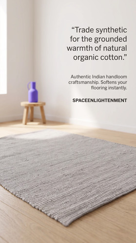 Cotton grey rug medium - grey,