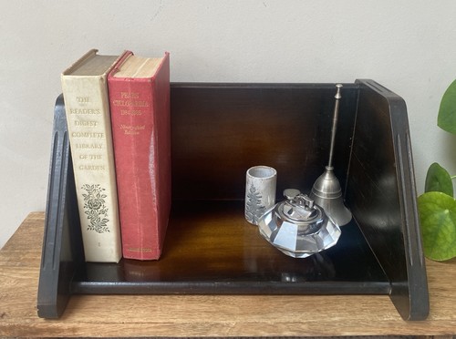 Vintage wooden book trough - vintage,