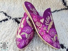 Moroccan babouche Moroccan slippers emboidered mule women slip ons backless shoe
