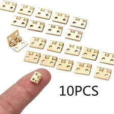 10pcs Mini Brass Hinge For Small Craft Door Box Accessories 8 X 10mm with screws