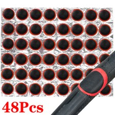 48x Fast Rubber Puncture Patches Bicycle Tyre Repair Kit Outdoor Riding Aid Tool