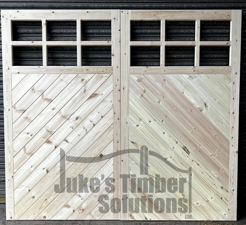 Herringbone garage doors - garage,