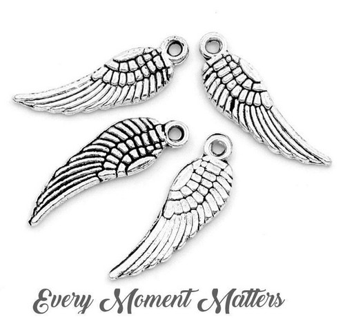 100 tibetan silver wings - silver,