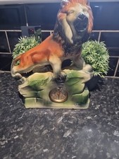 1920s Porcelain Lion Clock 