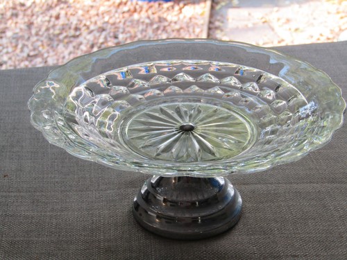 22cm pressed glass cake stand - 22cm,