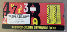 Vintage US ARMY Slide Rule Fahrenheit-Celsius Conversion Scale Metric Conversion