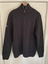 Mens black Superdry Jumper Half Zip Knit  Wool in large 