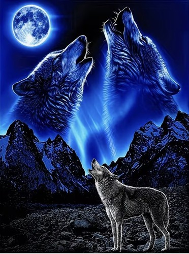 Blue moon wolf wolves - blue,