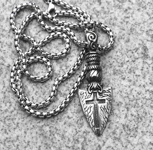 Men necklace spear head - spear,