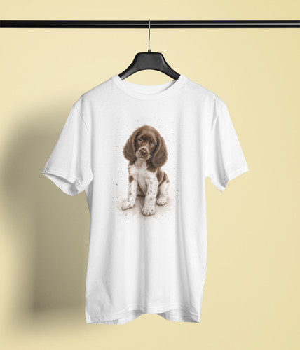 Brown white cocker spaniel - brown,