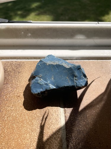 Natural blue slag glass piece - slag,