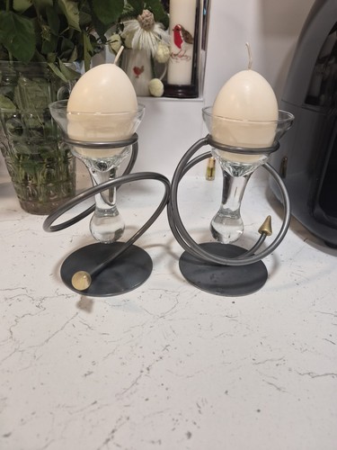 Two futuristic candle holders - candle,