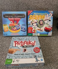 Bundle Of Children's Board Games Disney Scene It, Trivial Pursuit And Pictureka