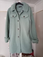 Long Teddy Coat Light Green