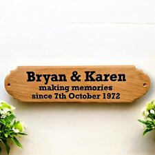Personalised  Carved Wooden Oak Sign Outdoor Address House Name Plaque