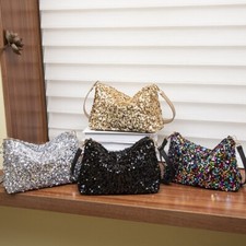 New Ladies Sequin Handbag Evening Purse Sequins Shoulder Bag Clutch