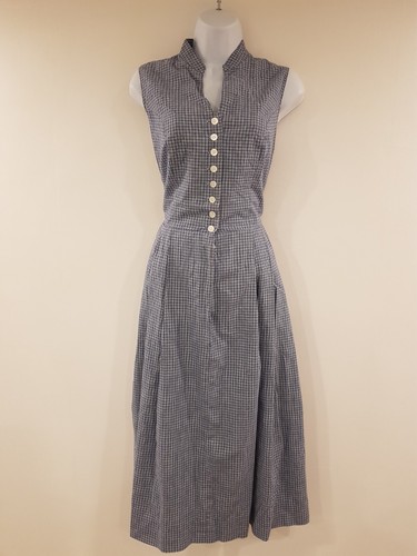 Vintage dress blue midi - blue,