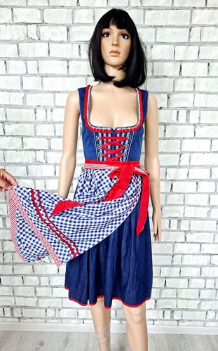 Blue red gingham - red,