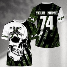 Custom Motocross T-Shirt Skull