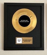 GOLD RECORD  PLAQUE AWARD 7" -