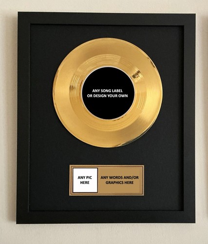 Gold record plaque award - gold, 7"
