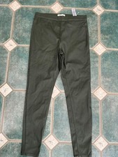 marks and spencer uk 12 reg khaki jeggings vgc shiny feel