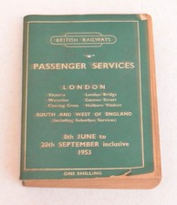 Railway Passenger Timetable BR London South & West 8th June 1953