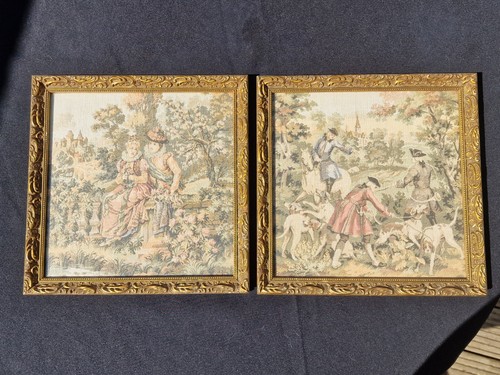 Vintage framed tapestry - 2,