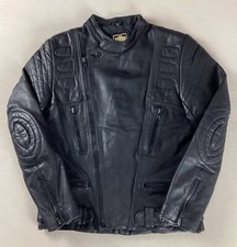 Vintage Leather Biker Jacket Cafe Racer Jacket Black EU Size 48 40”