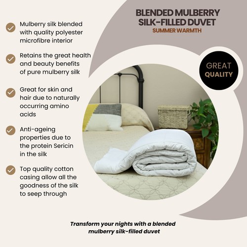 Mulberry silk filled duvet - mulberry, silk-filled