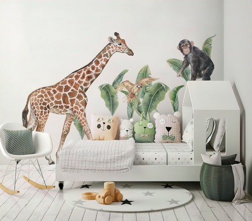 Giraffe safari wall decal - giraffe,