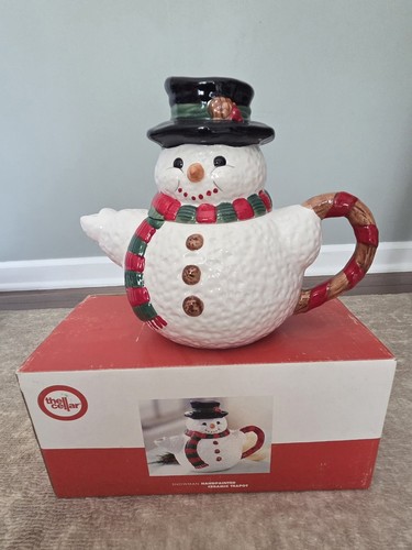 Snowman ceramic teapot - ceramic, from