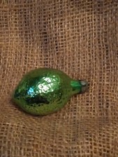 Vintage Mercury Glass Lime Shaped Christmas Tree Bauble Decoration Unique Rare